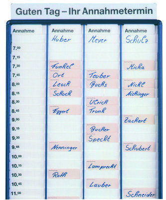 Namenskarten für Annahmetafel